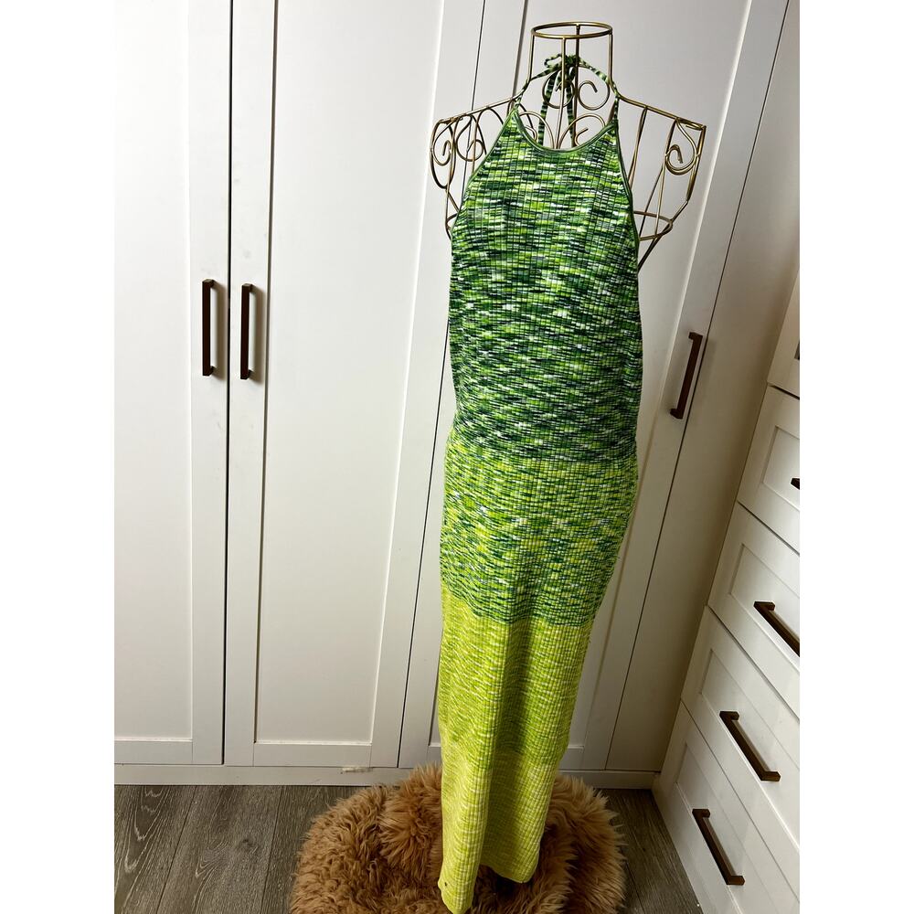 Future Collective Alani Noelle Green Open Back Dress Size L - Picture 2 of 3